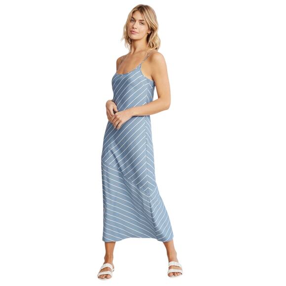 Jenni Kayne Vintage Blue Stripe Kendall Slip Midi Dress Size Small - Picture 1 of 10